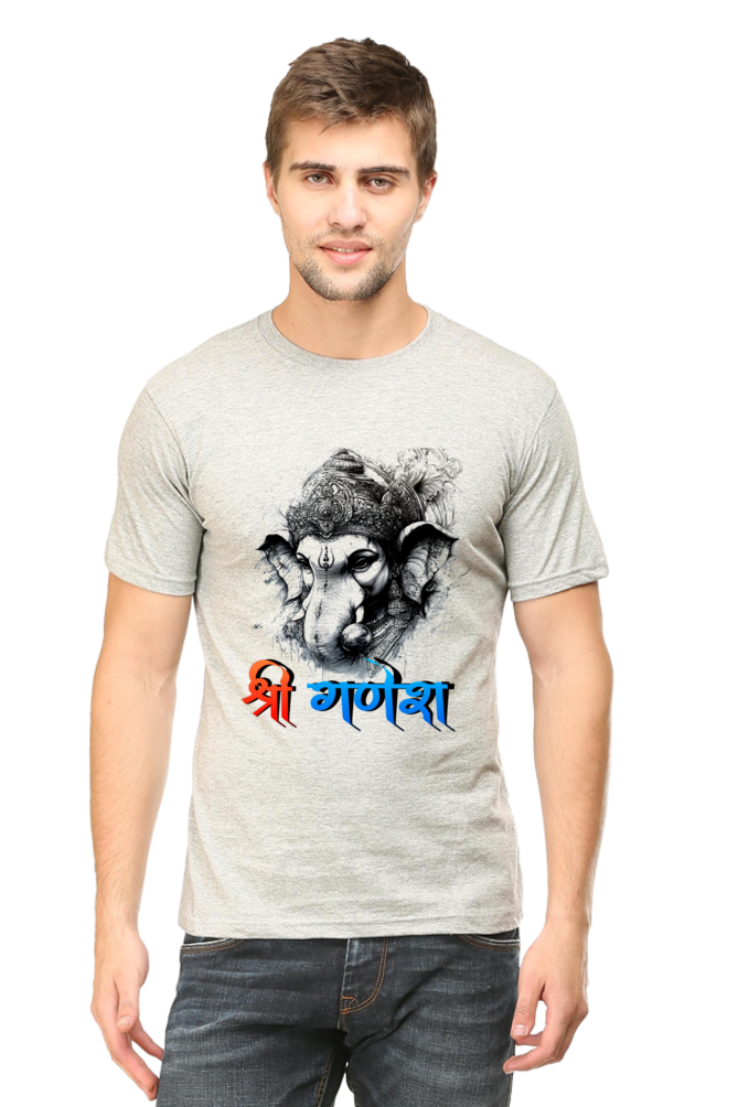 Ganesha Wisdom Round Neck Half Sleeve Classic T-Shirts for Men Vastrdhamm