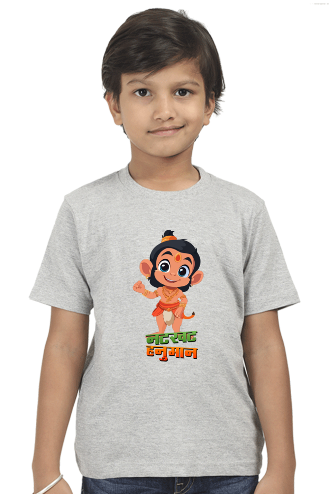 Hanuman Warrior Spirit Round Neck Half Sleeve Classic T-Shirts for Boy Vastrdhamm