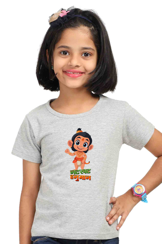 Hanuman Warrior Spirit Round Neck Half Sleeve Classic T-Shirts for Girl Vastrdhamm