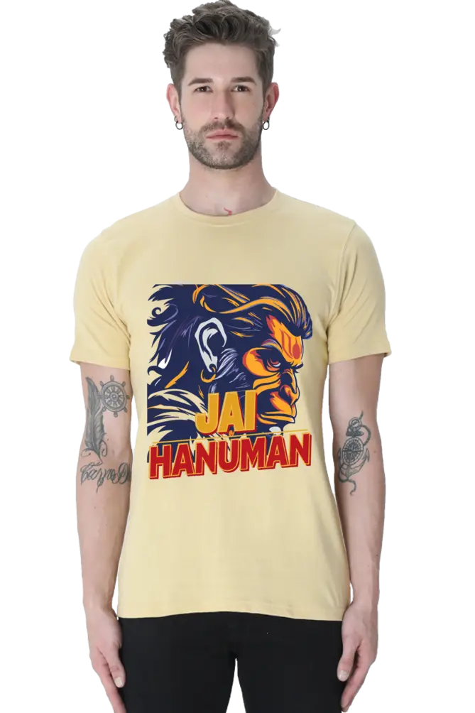 Jay Hanuman Powerfull Ection T-Shirt | Regular Fit Vastrdhamm