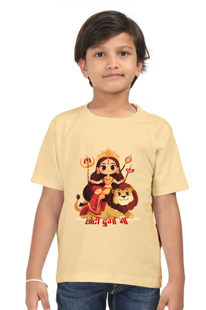 Durga Blessings Round Neck Half Sleeve Classic T-Shirts for Boy Vastrdhamm