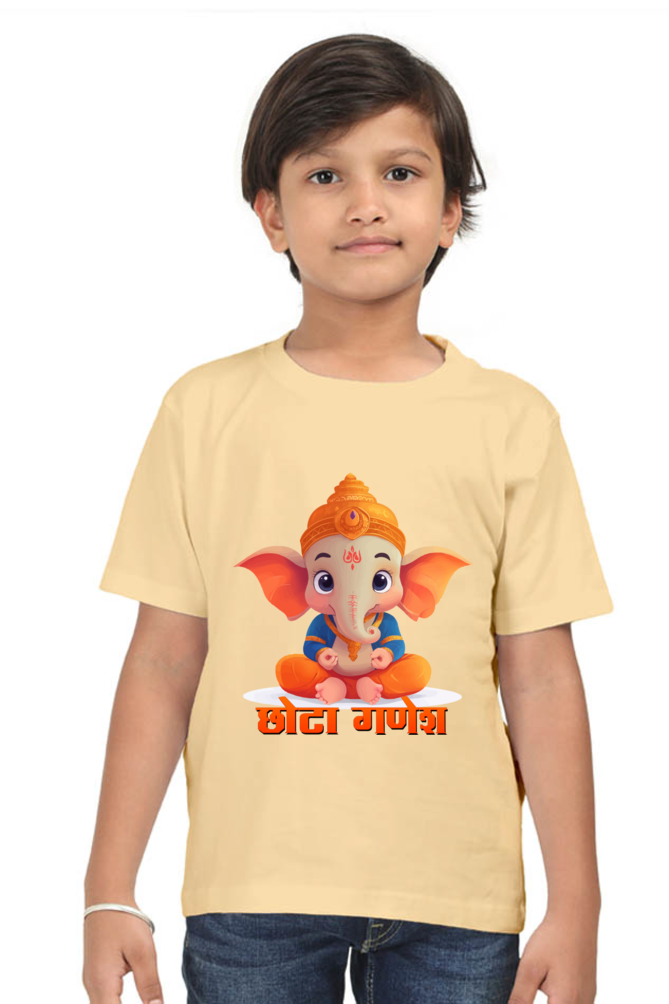 Jai Ganesha Spirit Round Neck Half Sleeve Classic T-Shirts for Boy Vastrdhamm