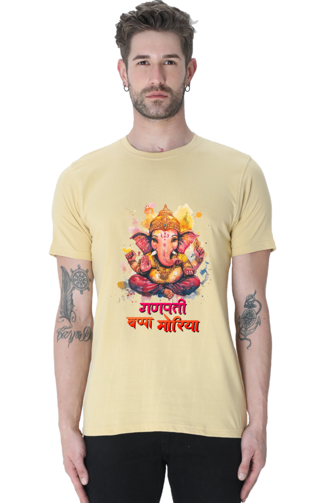 Ganesha Wisdom Round Neck Half Sleeve Classic T-Shirts for Men Vastrdhamm