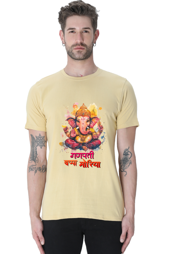 Ganesha Wisdom Round Neck Half Sleeve Classic T-Shirts for Men Vastrdhamm