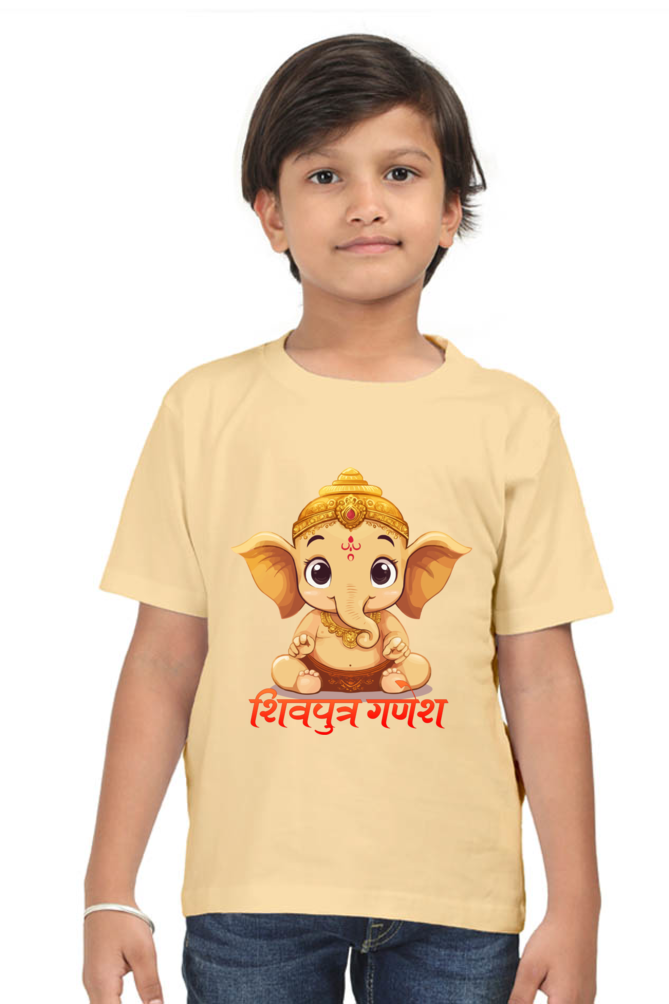 Jai Ganesha Glory Round Neck Half Sleeve Classic T-Shirts for Boy Vastrdhamm