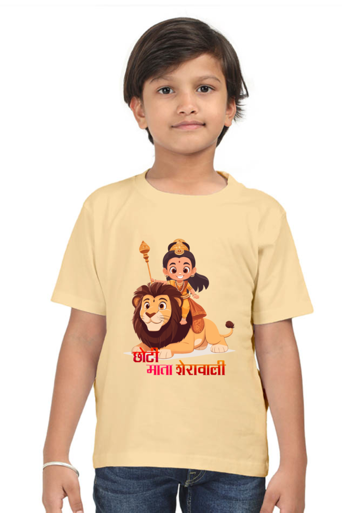 Durga Protector Round Neck Half Sleeve Classic T-Shirts for Boy Vastrdhamm