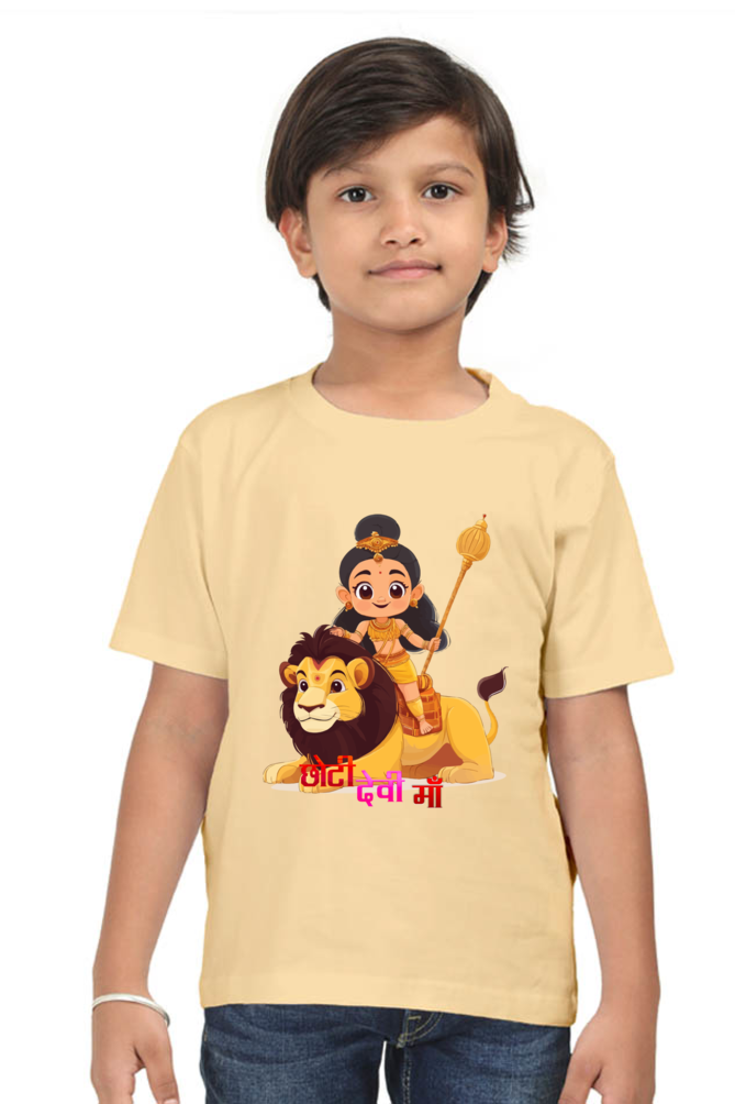 Maa Durga Power Round Neck Half Sleeve Classic T-Shirts for Boy Vastrdhamm