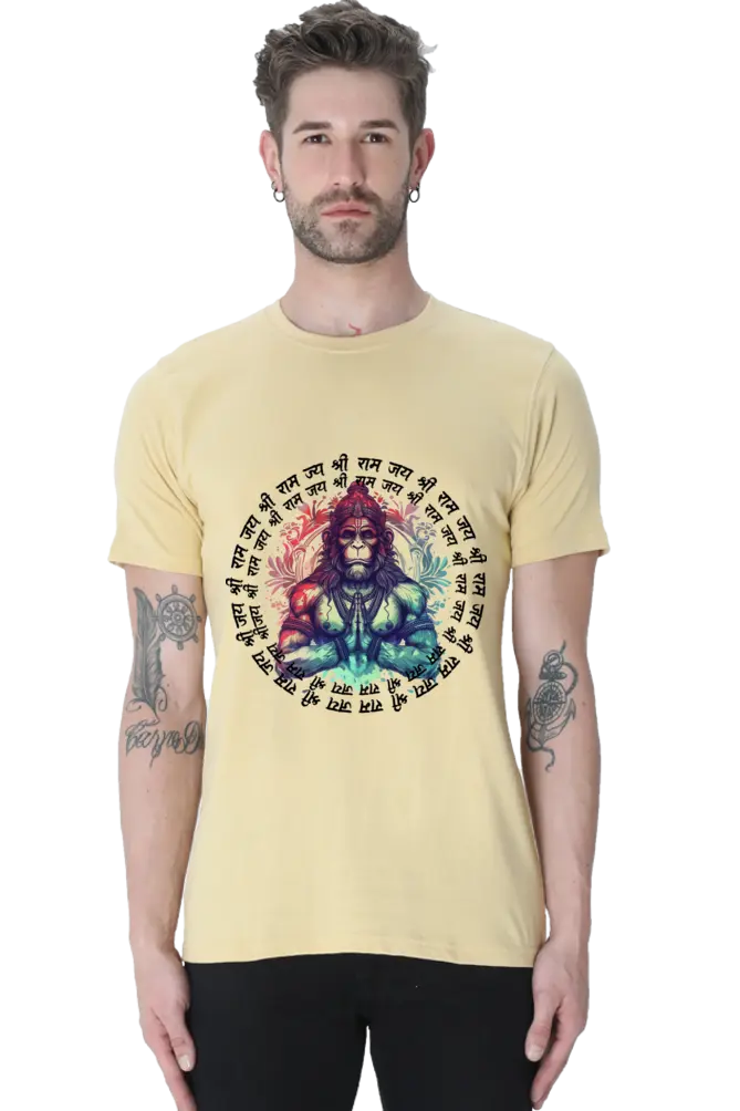 Hanuman's Sacred Gesture Hands Joined in Devotion T-Shirt | Regular Fit Vastrdhamm