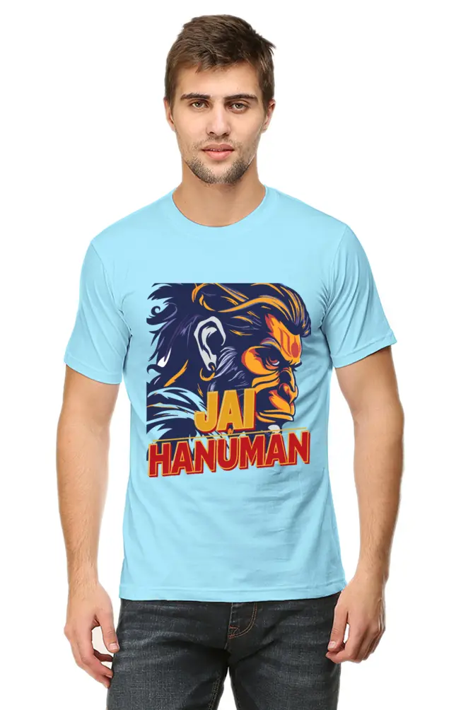 Jay Hanuman Powerfull Ection T-Shirt | Regular Fit Vastrdhamm