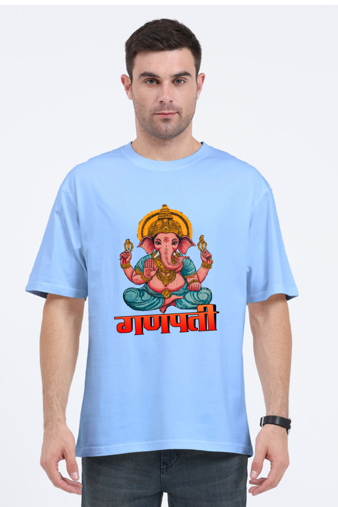 Jai Ganesha Victory Oversized Classic T-Shirts for Men Vastrdhamm