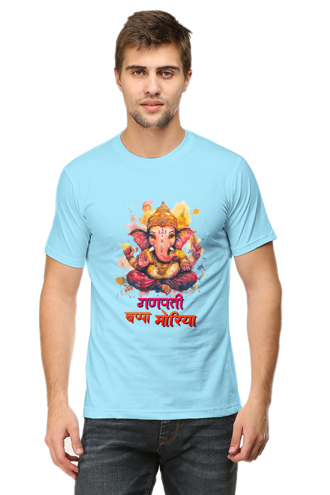 Ganesha Wisdom Round Neck Half Sleeve Classic T-Shirts for Men Vastrdhamm