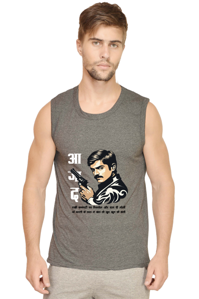 Chandra Shekhar Azad Legacy Round Neck Sleeveless T-Shirts for Men Vastrdhamm