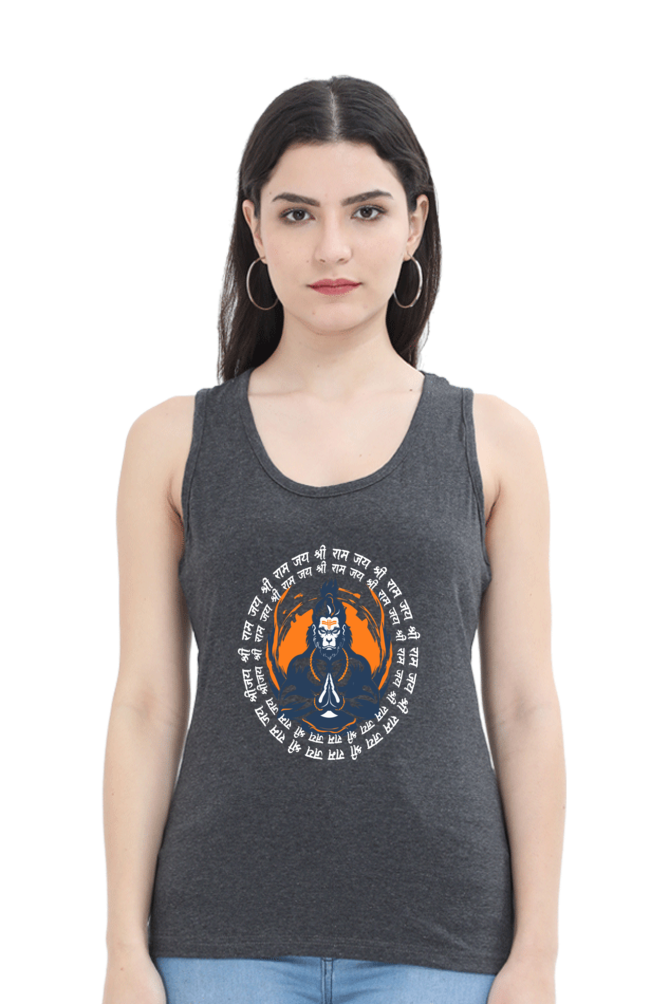 Hanuman Super StrengthTank Top T-Shirts for Women Vastrdhamm