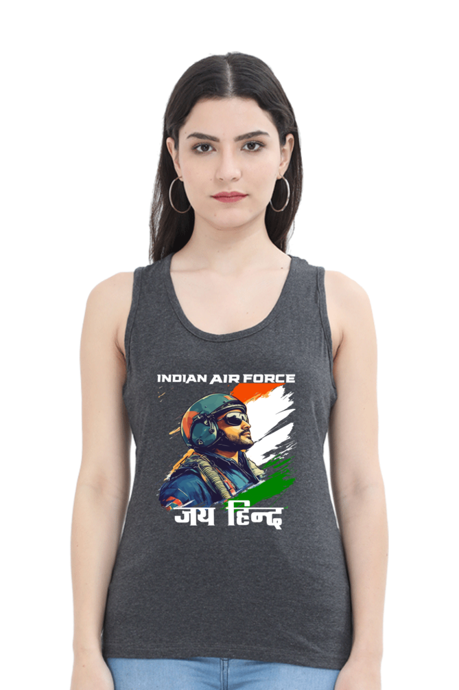 Sky Warriors: Indian Air Force Tank Top T-Shirts for Women Vastrdhamm