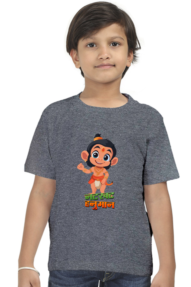 Hanuman Warrior Spirit Round Neck Half Sleeve Classic T-Shirts for Boy Vastrdhamm