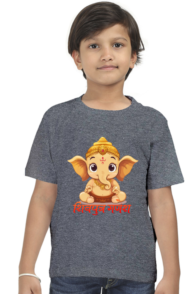 Jai Ganesha Glory Round Neck Half Sleeve Classic T-Shirts for Boy Vastrdhamm