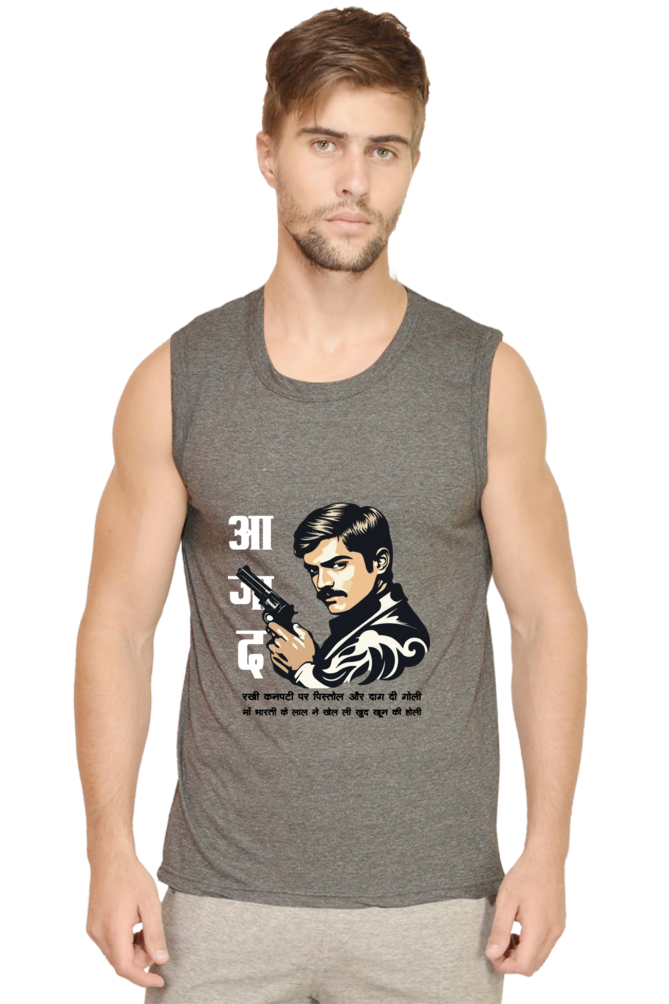 Chandra Shekhar Azad Legacy Round Neck Sleeveless T-Shirts for Men Vastrdhamm