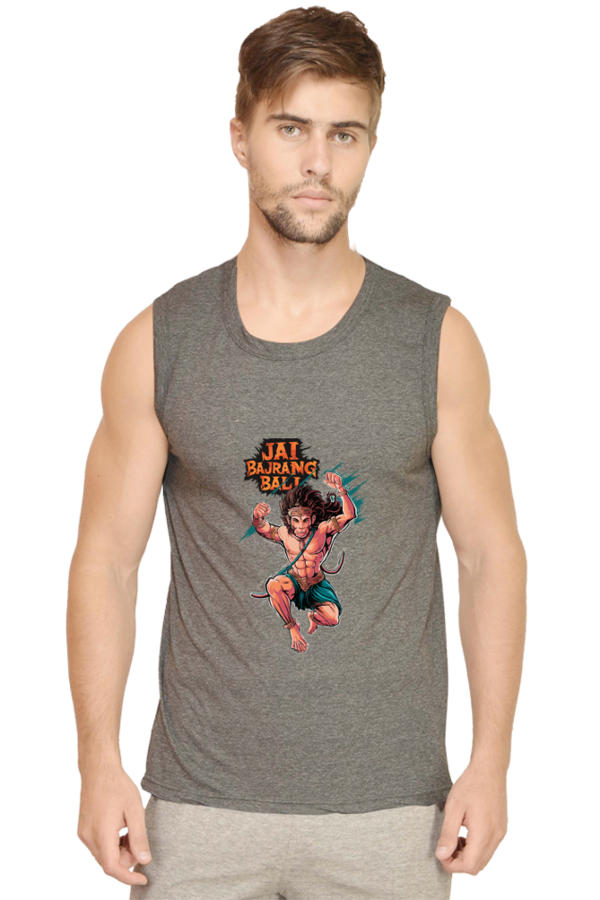 Hanuman Valor Round Neck Sleeveless T-Shirts for Men Vastrdhamm