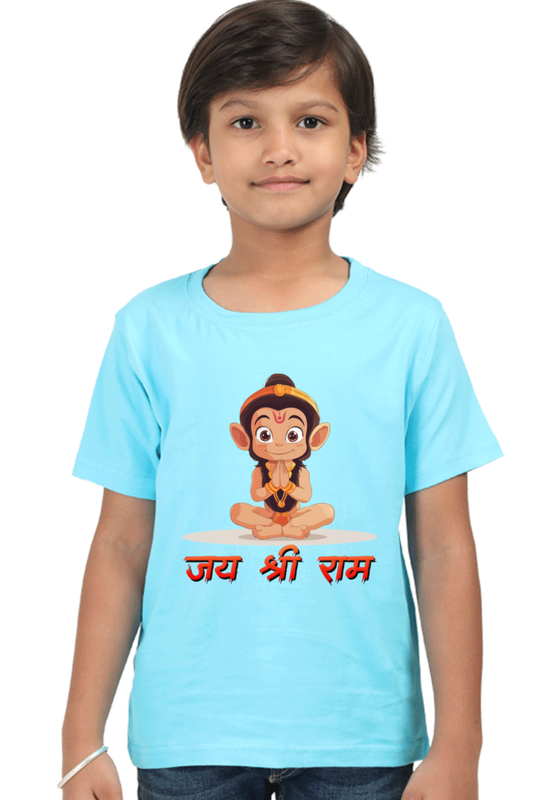 Hanuman Bhakti Round Neck Half Sleeve Classic T-Shirts for Boy Vastrdhamm