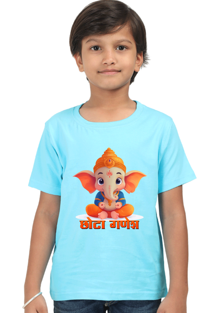 Jai Ganesha Spirit Round Neck Half Sleeve Classic T-Shirts for Boy Vastrdhamm