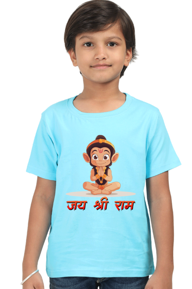 Hanuman Bhakti Round Neck Half Sleeve Classic T-Shirts for Boy Vastrdhamm