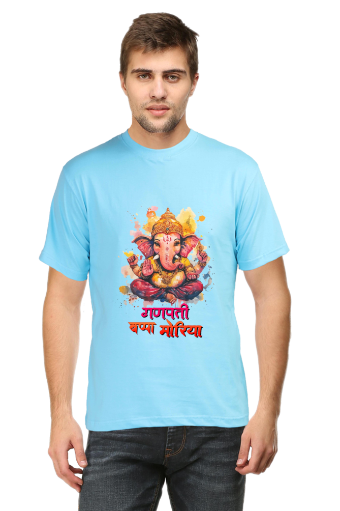 Ganesha Wisdom Round Neck Half Sleeve Classic T-Shirts for Men Vastrdhamm