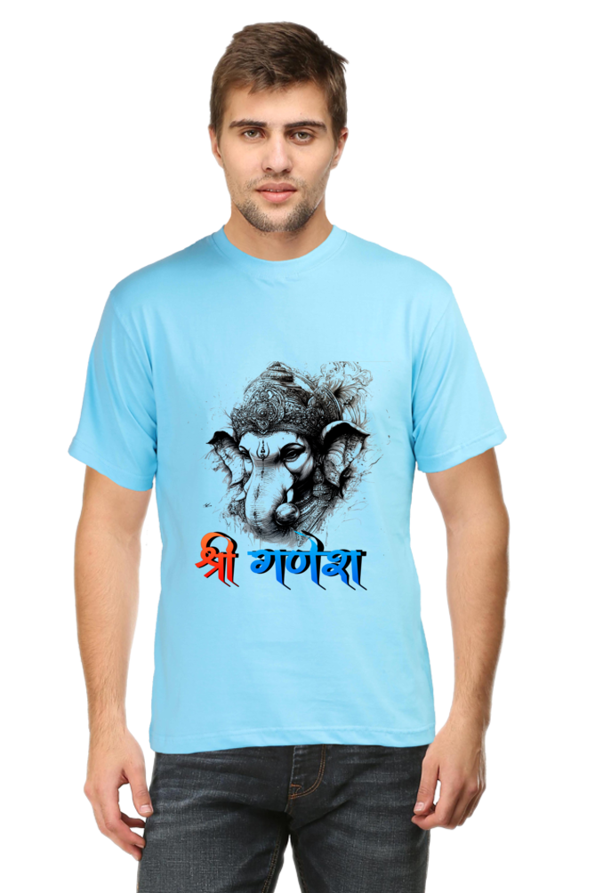 Ganesha Wisdom Round Neck Half Sleeve Classic T-Shirts for Men Vastrdhamm