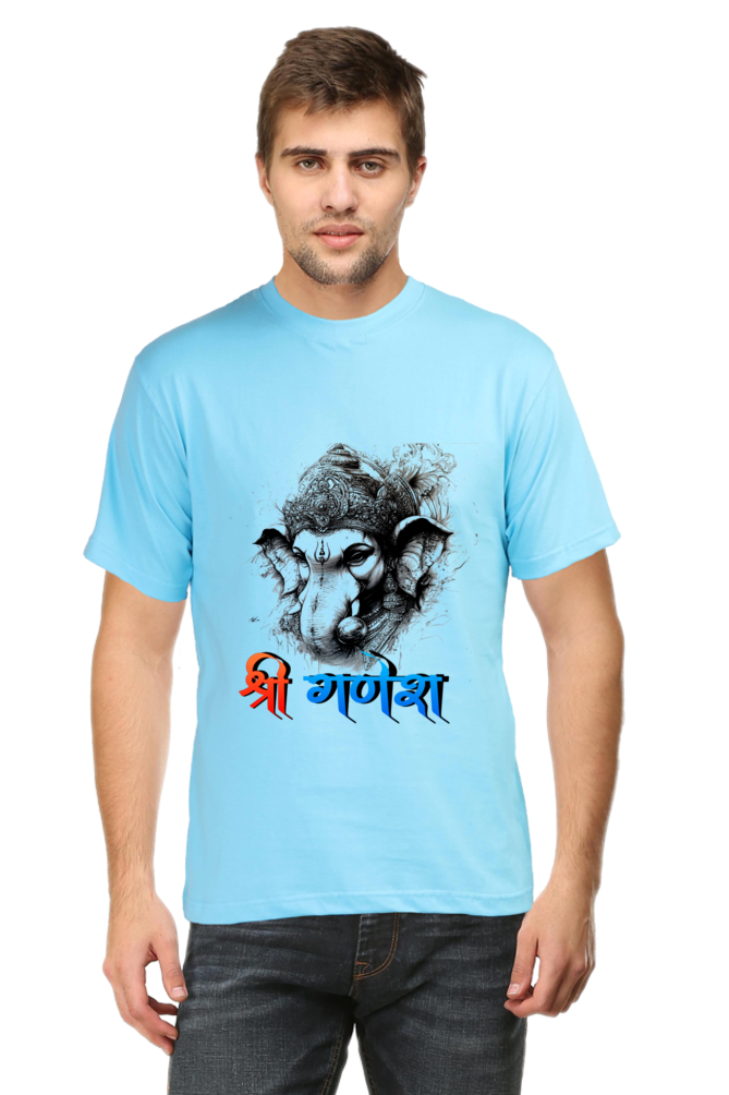 Ganesha Wisdom Round Neck Half Sleeve Classic T-Shirts for Men Vastrdhamm