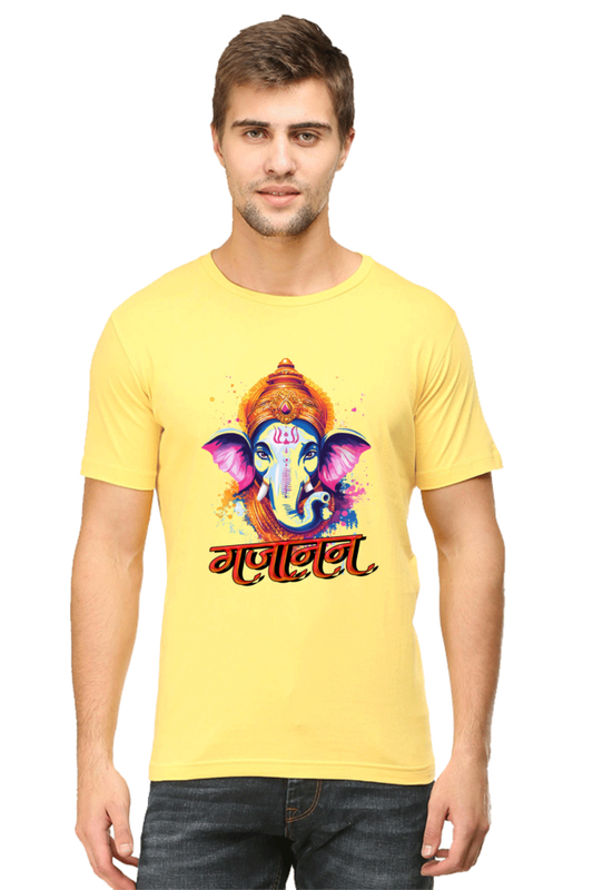 Ganesha Blessings Round Neck Half Sleeve Classic T-Shirts for Men Vastrdhamm