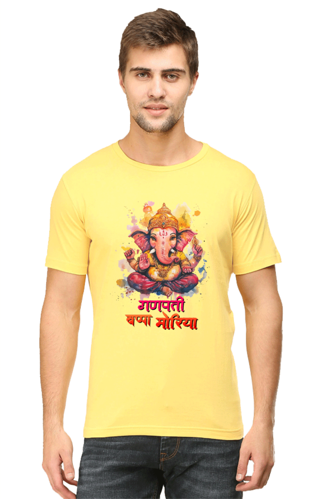 Ganesha Wisdom Round Neck Half Sleeve Classic T-Shirts for Men Vastrdhamm