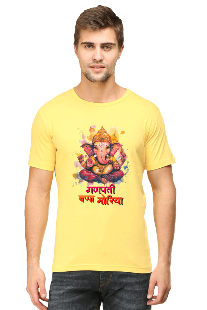 Ganesha Wisdom Round Neck Half Sleeve Classic T-Shirts for Men Vastrdhamm