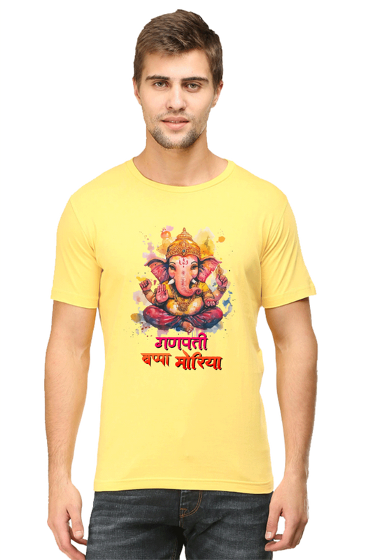 Ganesha Wisdom Round Neck Half Sleeve Classic T-Shirts for Men Vastrdhamm