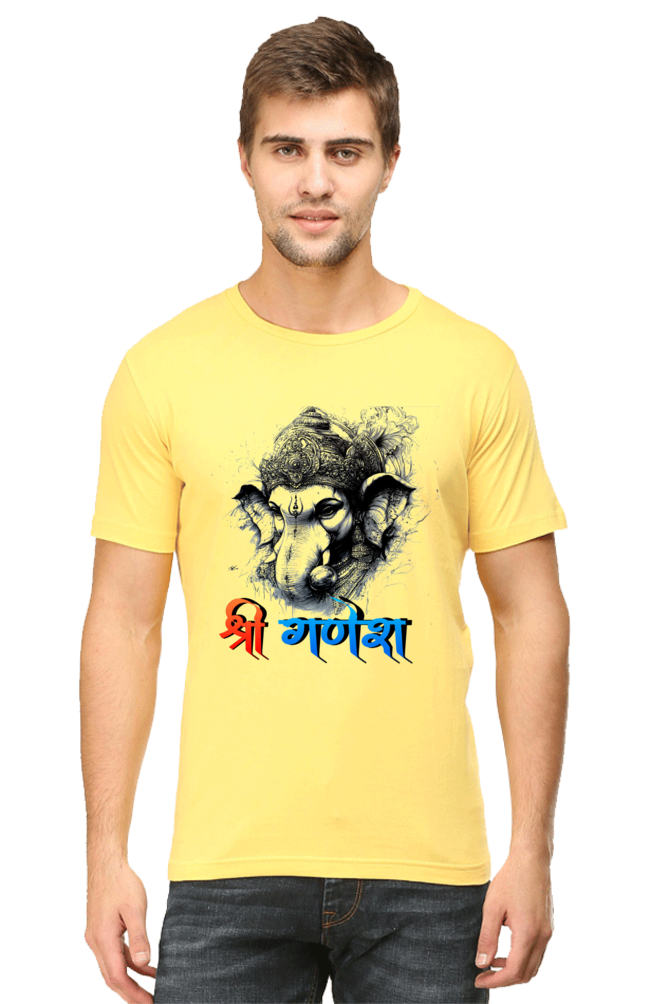 Ganesha Wisdom Round Neck Half Sleeve Classic T-Shirts for Men Vastrdhamm