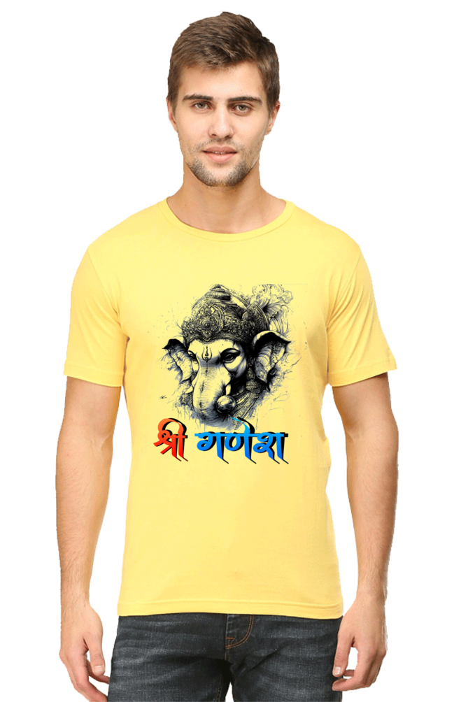 Ganesha Wisdom Round Neck Half Sleeve Classic T-Shirts for Men Vastrdhamm