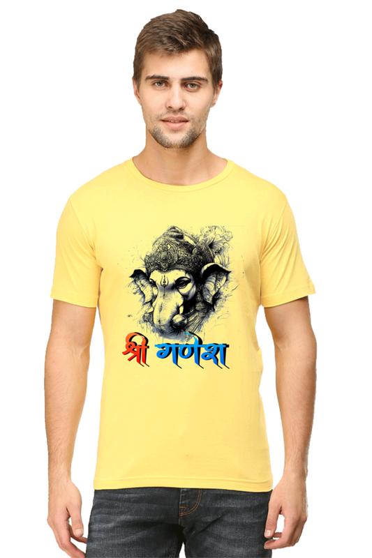 Ganesha Wisdom Round Neck Half Sleeve Classic T-Shirts for Men Vastrdhamm