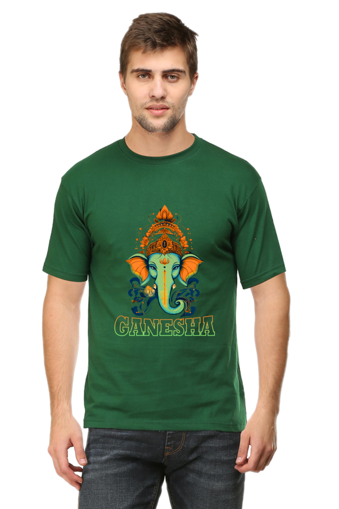 Jai Ganesha Glory Round Neck Half Sleeve Classic T-Shirts for Men Vastrdhamm