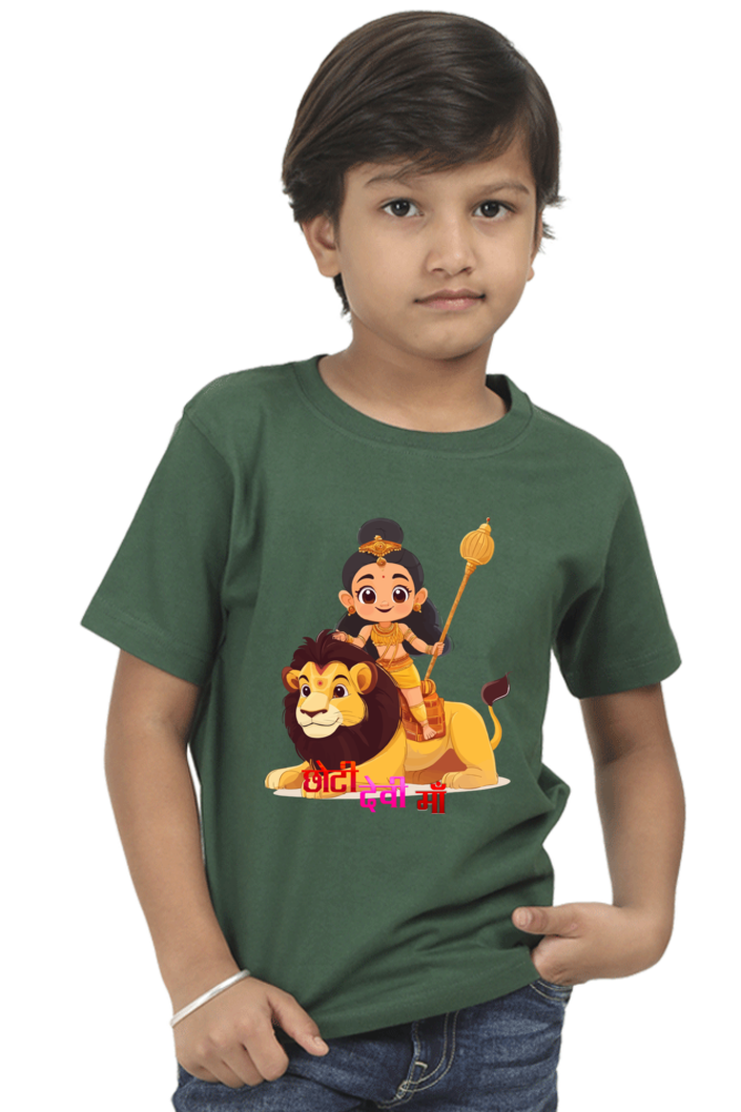 Maa Durga Power Round Neck Half Sleeve Classic T-Shirts for Boy Vastrdhamm