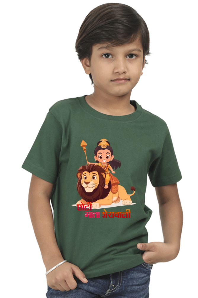 Durga Protector Round Neck Half Sleeve Classic T-Shirts for Boy Vastrdhamm