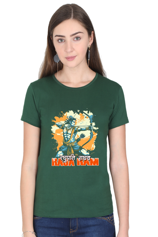 Ram Ji Warrior Spirit Round Neck Half Sleeve Classic T-Shirts for Women Vastrdhamm