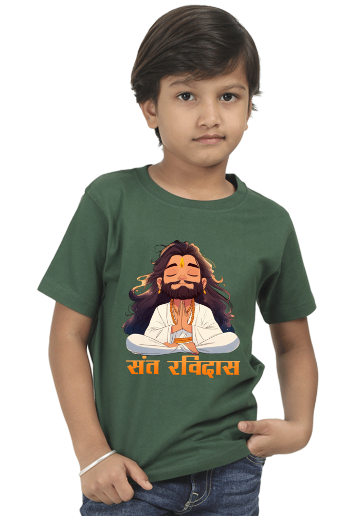 Sant Ravidas Wisdom Round Neck Half Sleeve Classic T-Shirts for Boy Vastrdhamm