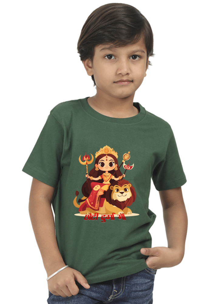 Durga Blessings Round Neck Half Sleeve Classic T-Shirts for Boy Vastrdhamm