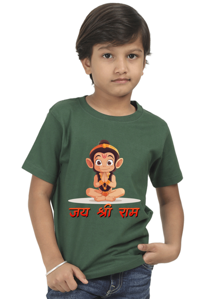 Hanuman Bhakti Round Neck Half Sleeve Classic T-Shirts for Boy Vastrdhamm