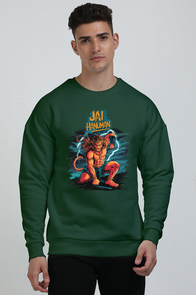 Hanuman Bhakti Warrior Oversized Sweatshirt T-Shirts for Men Vastrdhamm