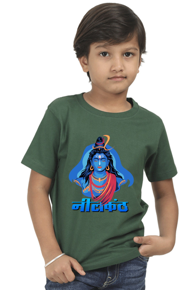 Shiv Ji Devotion Round Neck Half Sleeve Classic T-Shirts for Boy Vastrdhamm