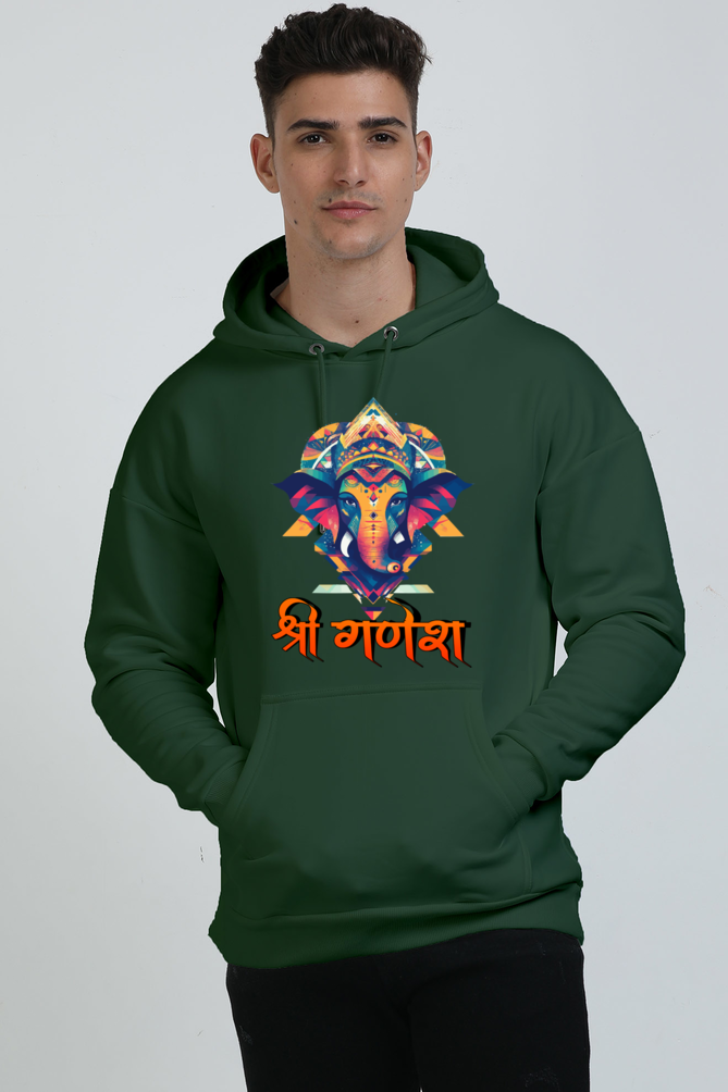 Jai Ganesha Protector Oversized Hooded Sweatshirt T-Shirts for Men Vastrdhamm