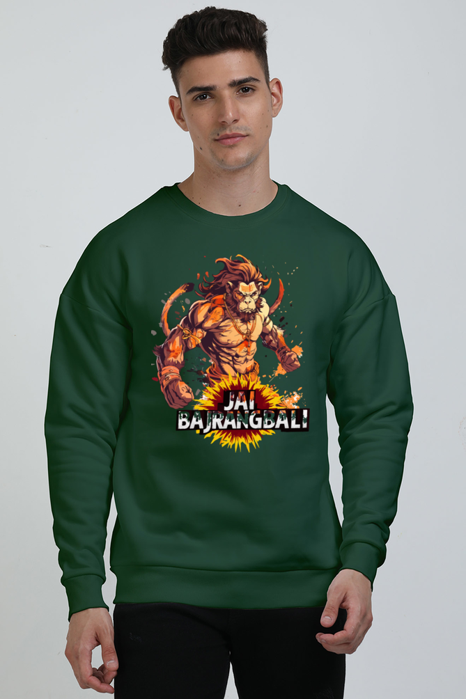 Hanuman Devotional Power Oversized Sweatshirt T-Shirts for Men Vastrdhamm