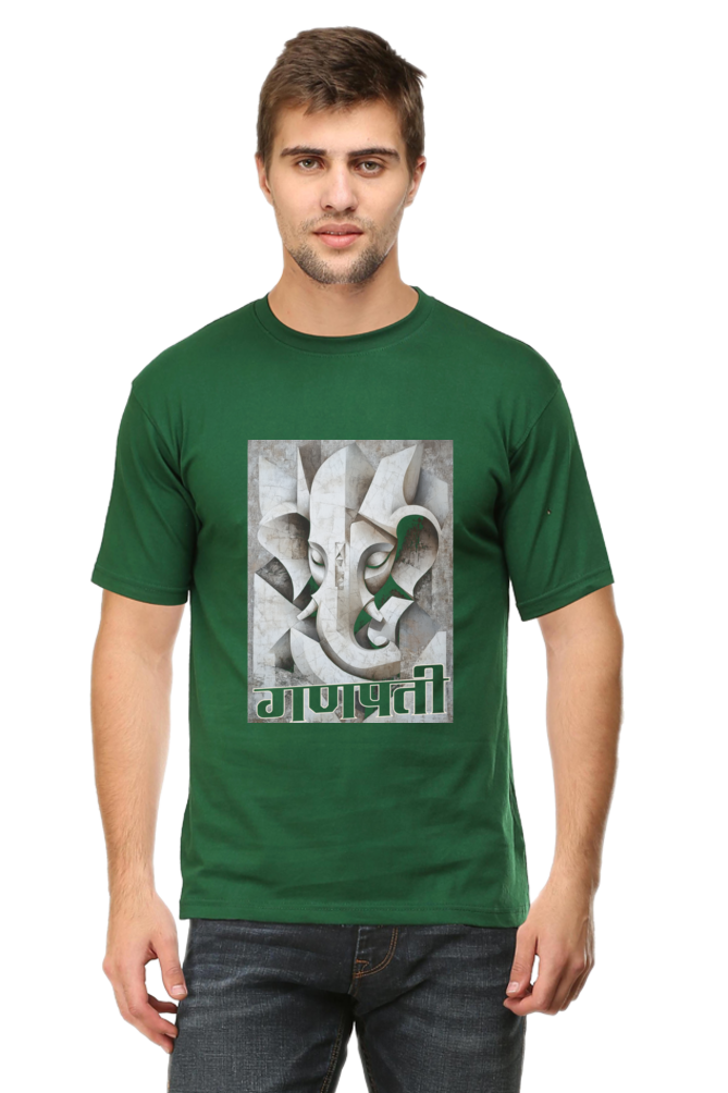 Ganesha Protector Round Neck Half Sleeve Classic T-Shirts for Men Vastrdhamm