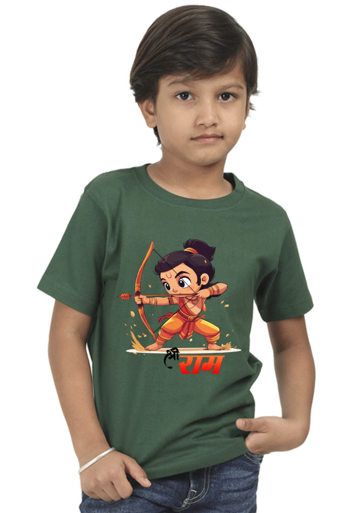 Ram Ji Warrior Spirit Round Neck Half Sleeve Classic T-Shirts for Boy Vastrdhamm