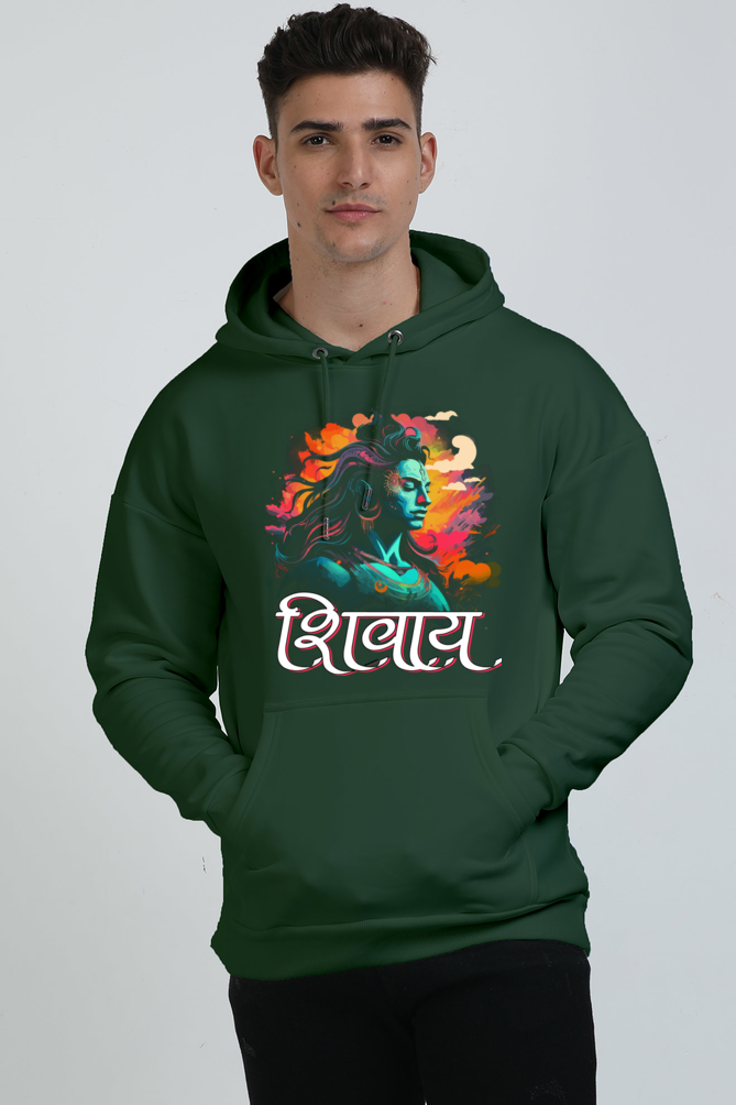 Shiv Ji Trishul Power Oversized Hooded Sweatshirt T-Shirts  for Men Vastrdhamm