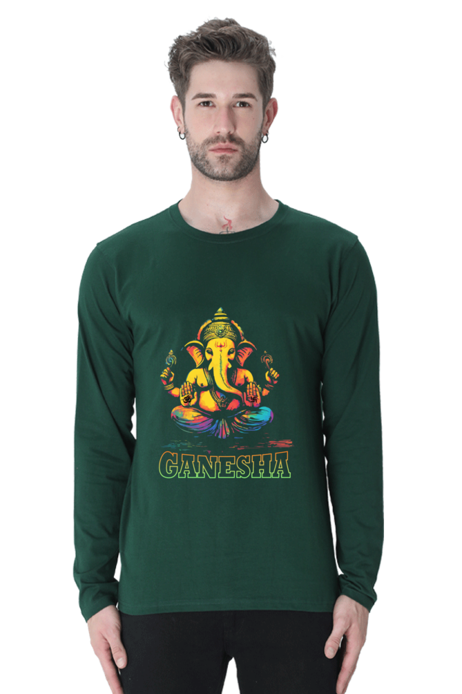 Jai Ganesha Power Round Neck Full Sleeve T-Shirts for Men Vastrdhamm